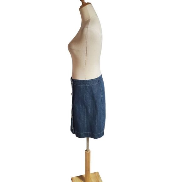 Michael Kors Denim Gold Button Mini Skirt - Picture 4 of 6